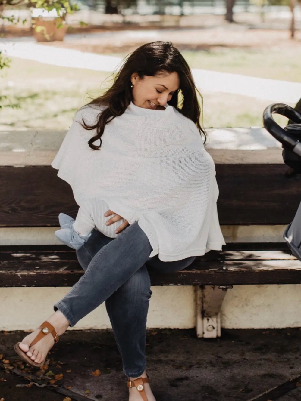 We Are Amma Ivory Nursing Poncho - Breathable  Knit